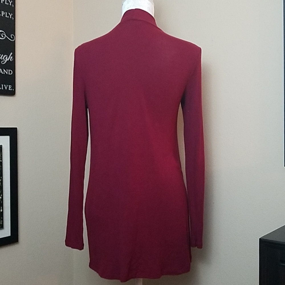 NWOT-NEW DIRECTION BRGNDY RIBBED KNIT SKATER DRESS - Picture 3 of 6